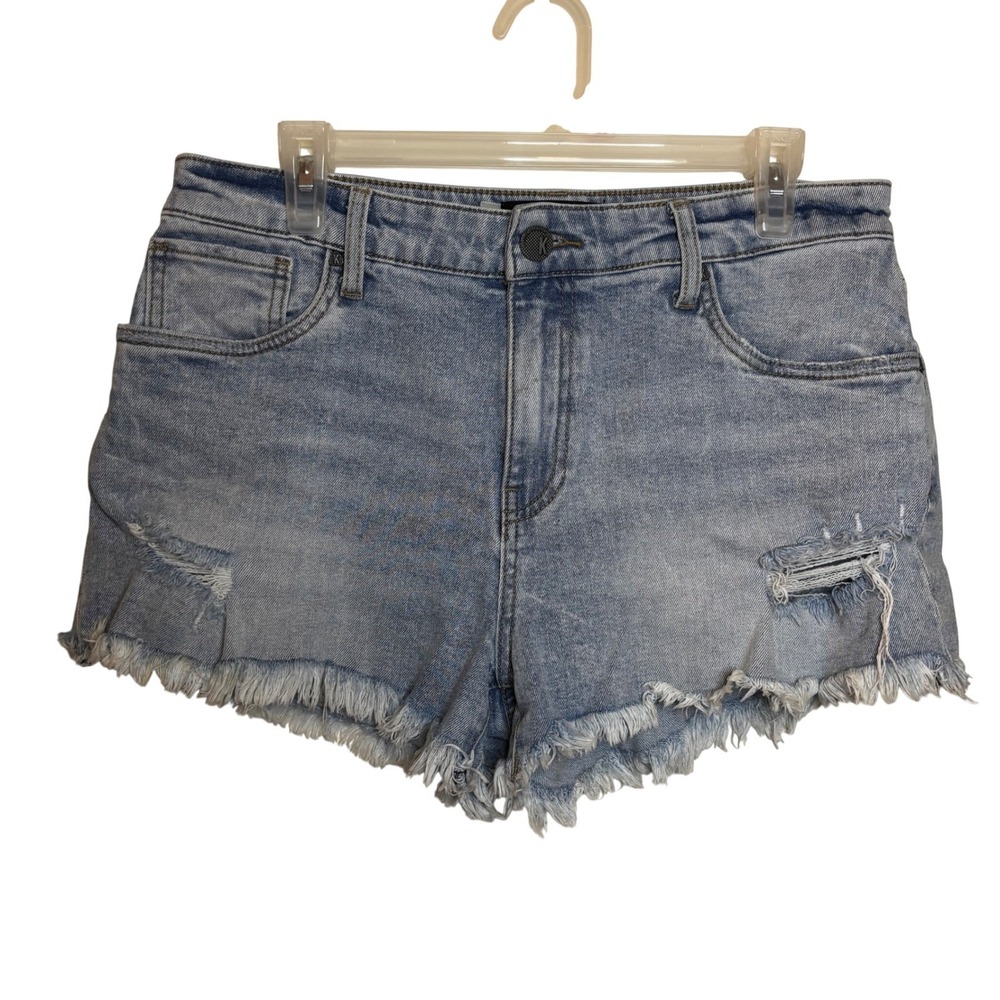 Kut from the Kloth Womens Denim Shorts Sz 8 Jane High Rise Short Blue Distressed